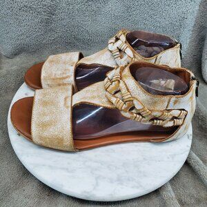 Naughty Monkey Shoes Womens 10 Loop D Loop Tan Leather Sandals